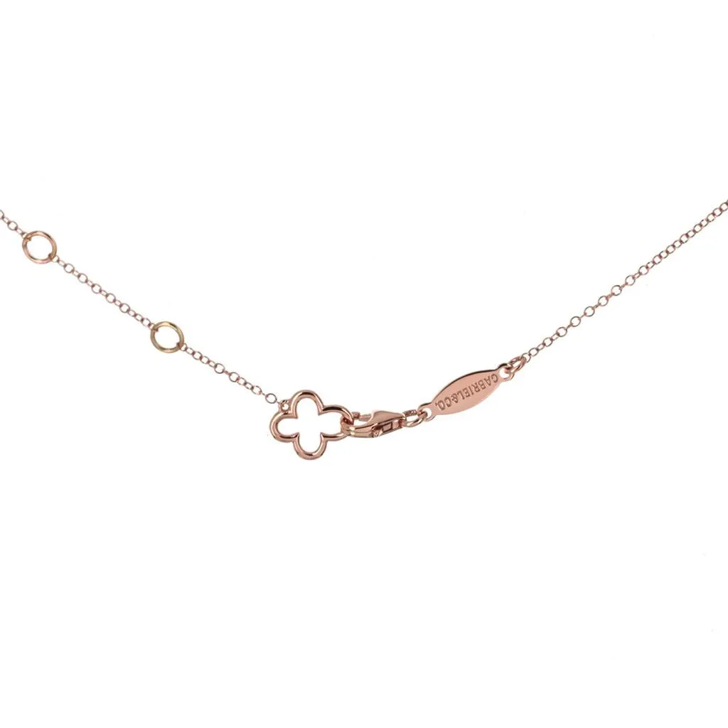 0.07ctw Round Cross Bar Diamond Necklace - Rose Gold