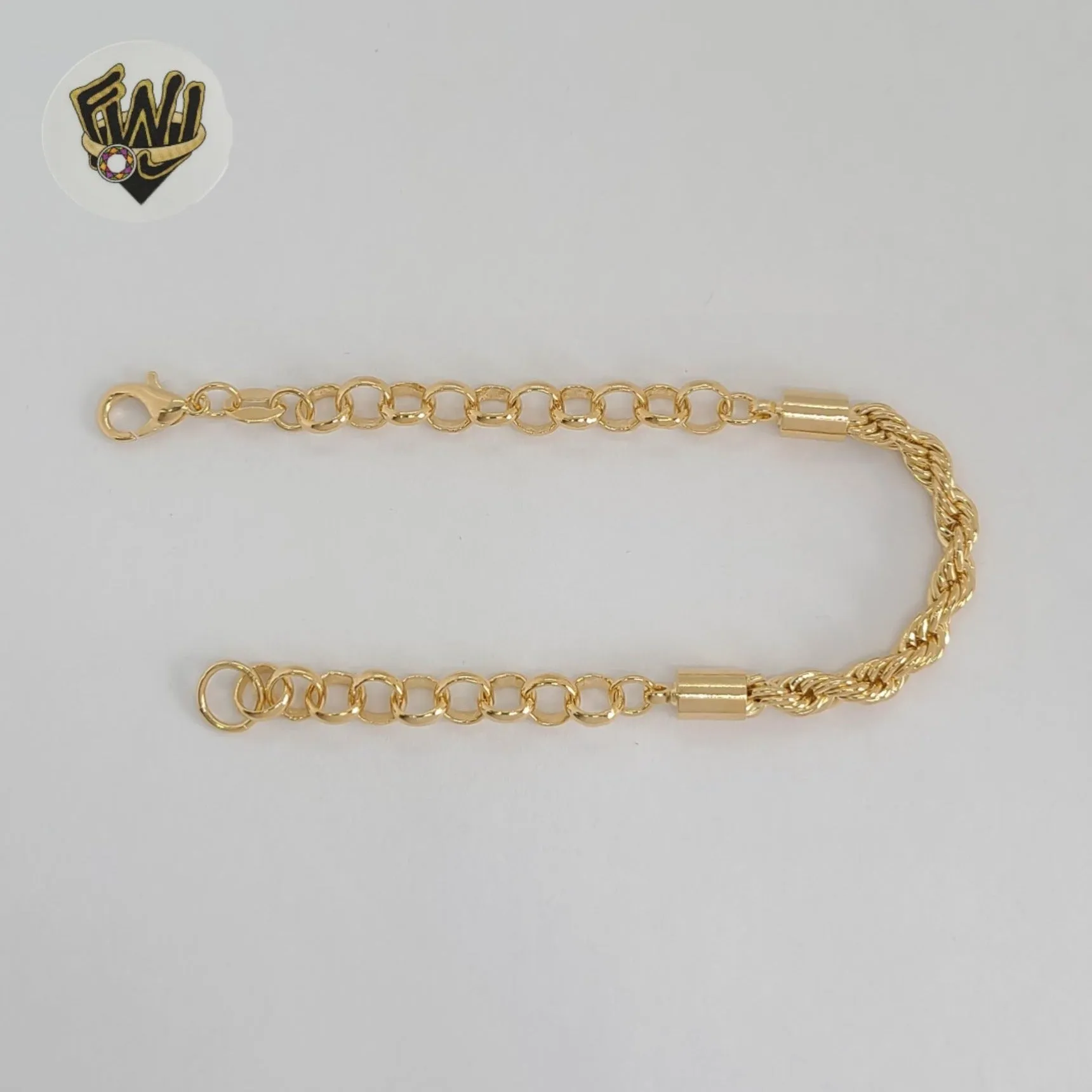 (1-0485-2) Gold Laminate - 6mm Double Link Rope Bracelet - BGF