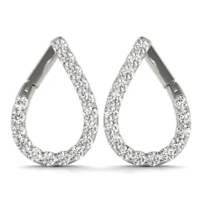 1 1/4 Carat Tw Fancy Natural Diamond Hoop Earrings In 14K White Gold