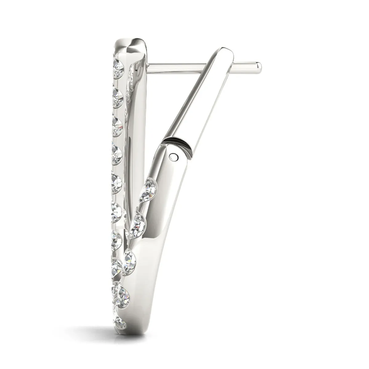 1 1/4 Carat Tw Fancy Natural Diamond Hoop Earrings In 14K White Gold