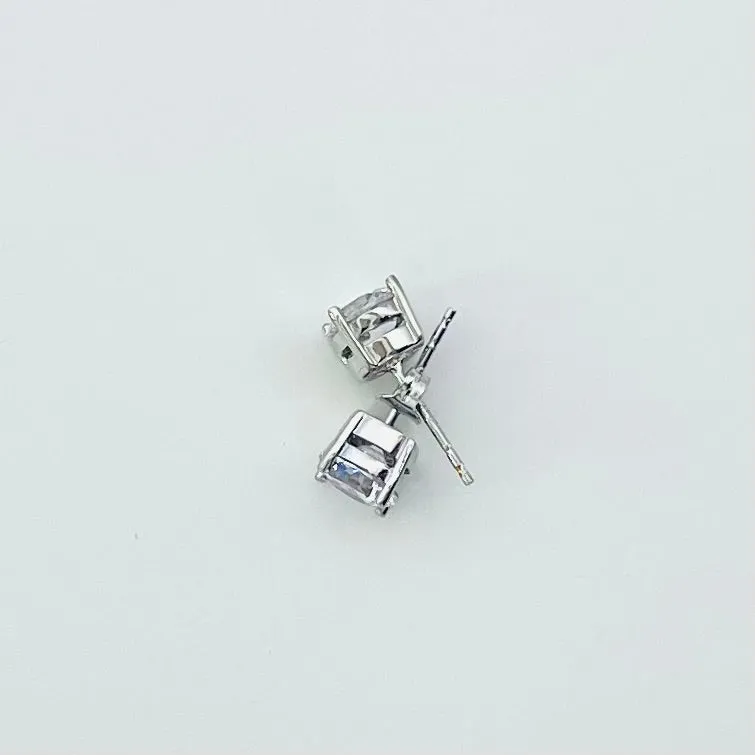 10K Julia White Gold CZ Studs