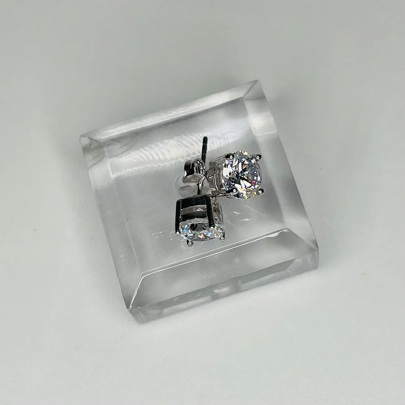 10K Julia White Gold CZ Studs