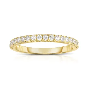 1/2 Way French Cut Diamond band in Yellow Gold