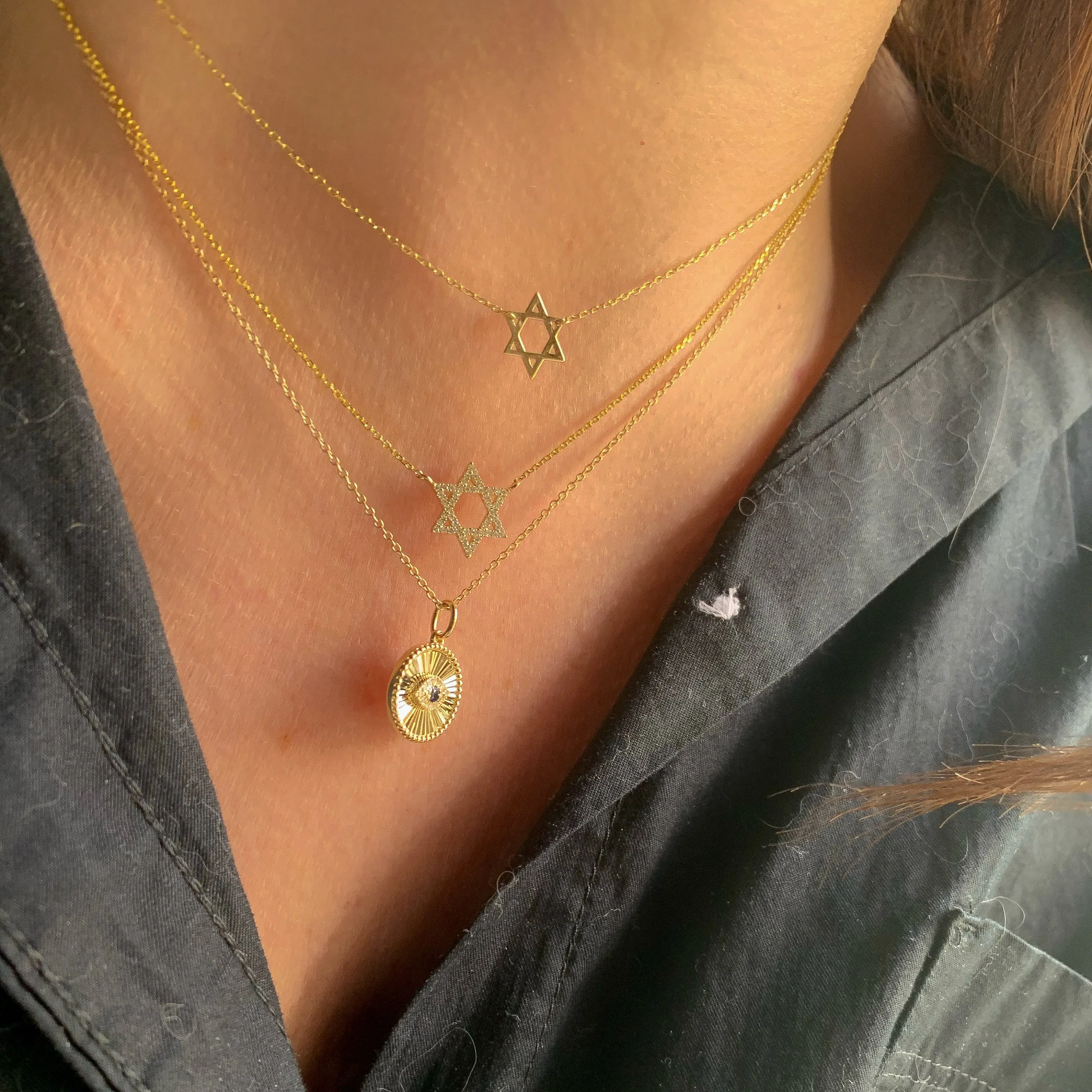 14K Gold Mini Star Of David Necklace