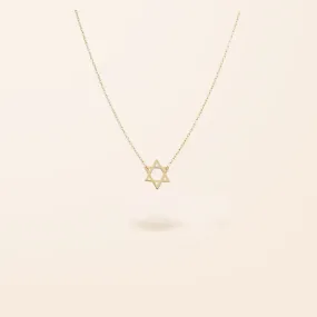 14K Gold Mini Star Of David Necklace