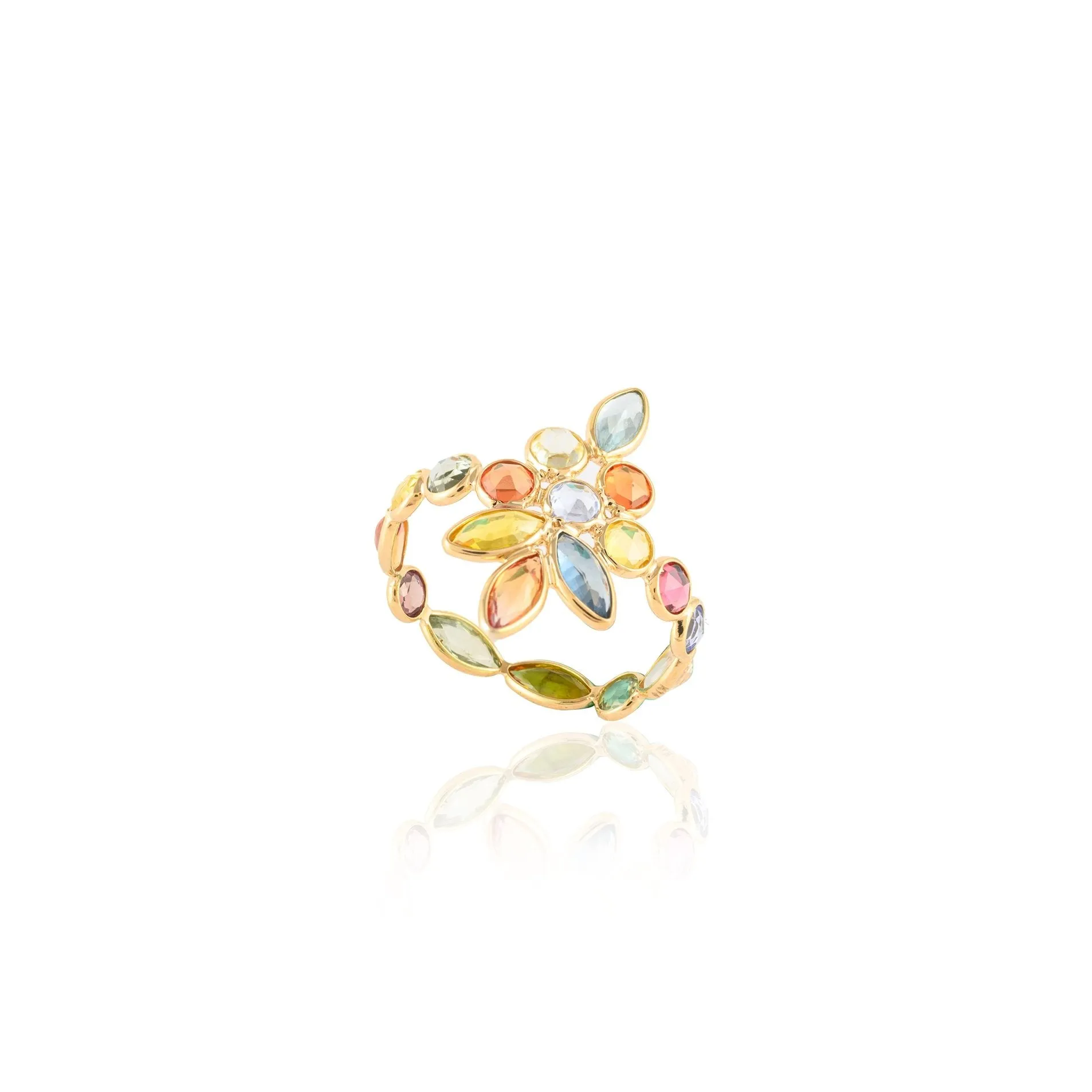 14K Gold Multi Sapphire ring