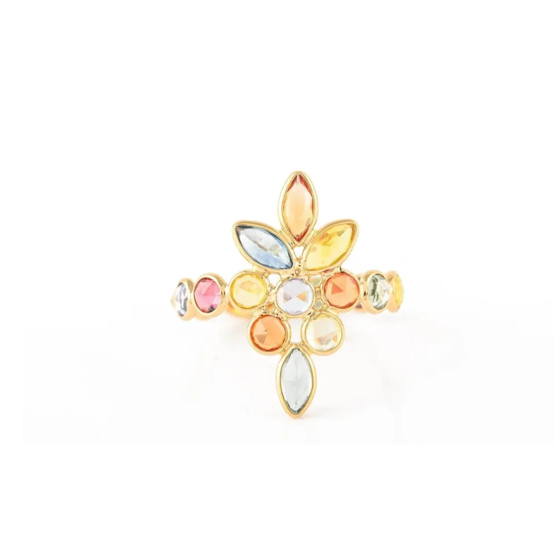 14K Gold Multi Sapphire ring