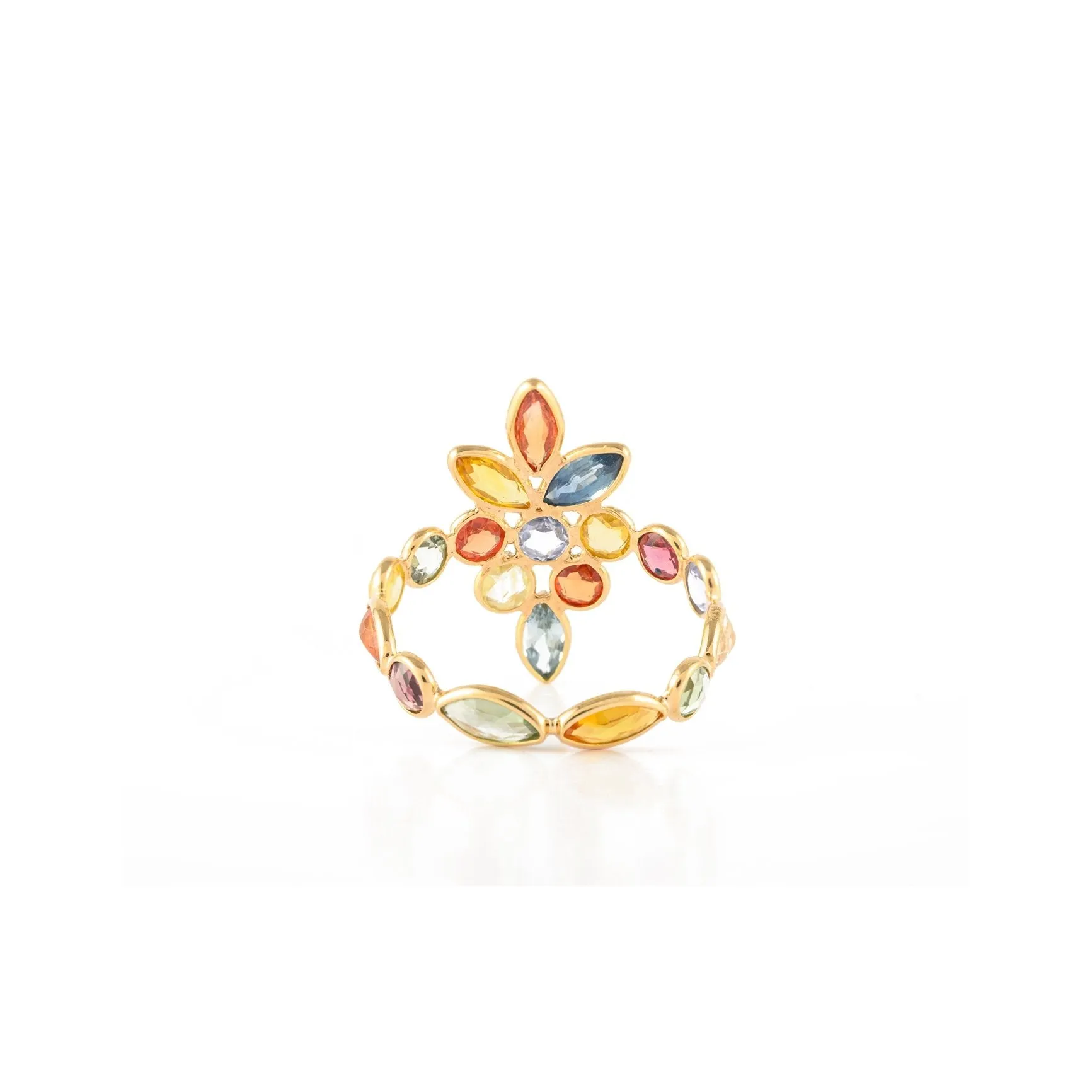 14K Gold Multi Sapphire ring