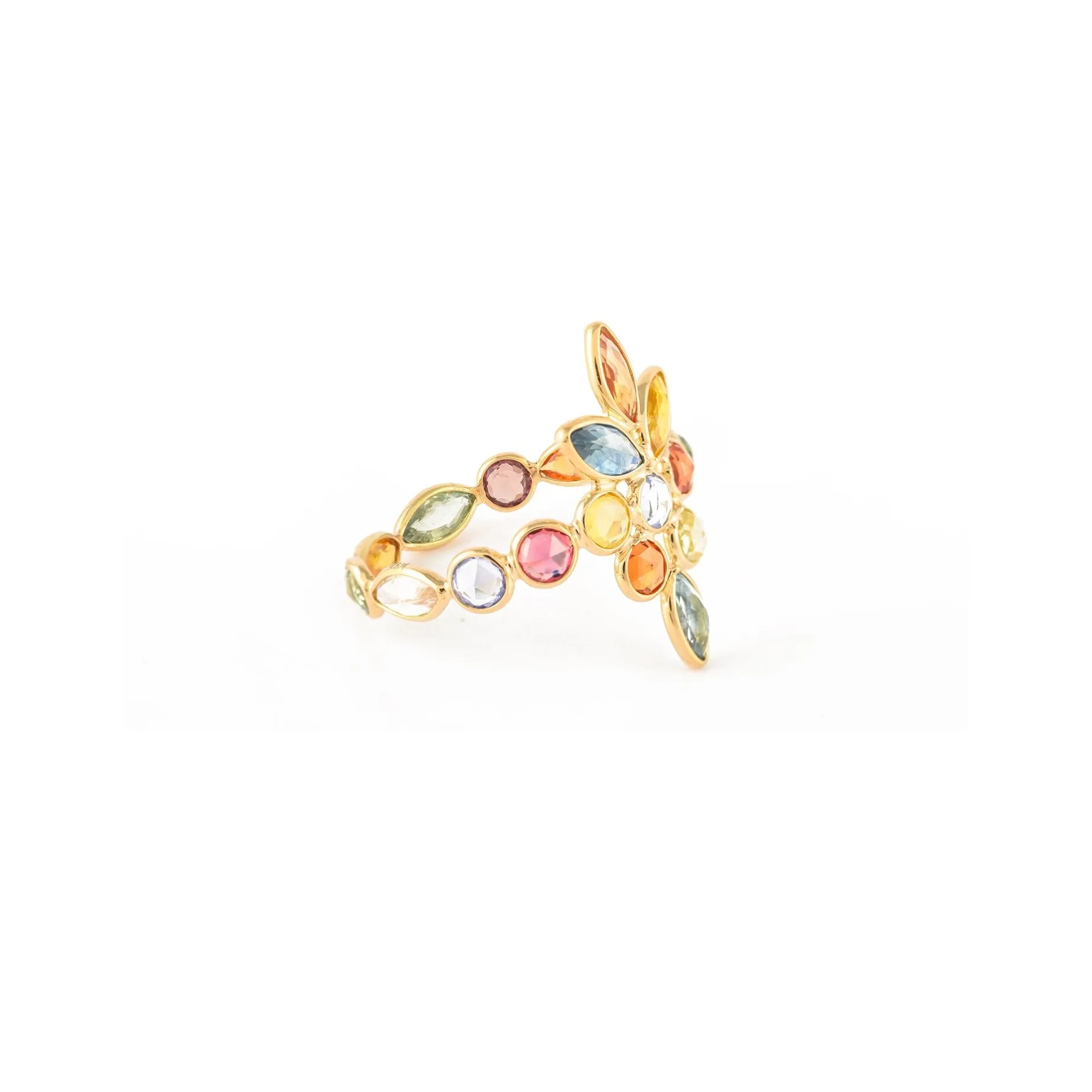 14K Gold Multi Sapphire ring