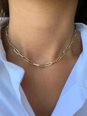 14K Gold Paperclip Medium Necklace