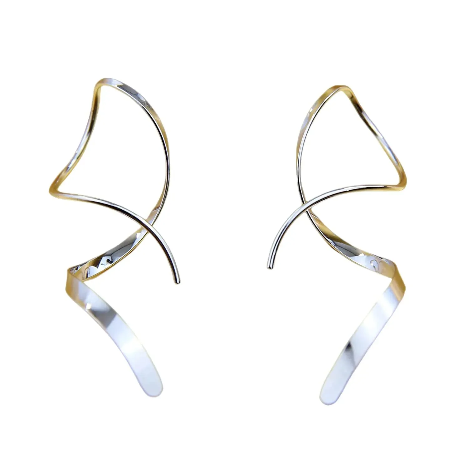 14K Gold Spiral Threader Earrings