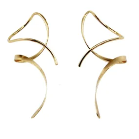 14K Gold Spiral Threader Earrings