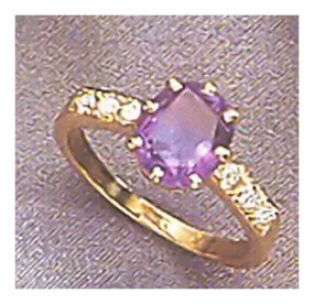 14k Richelieu Amethyst and Diamond Ring