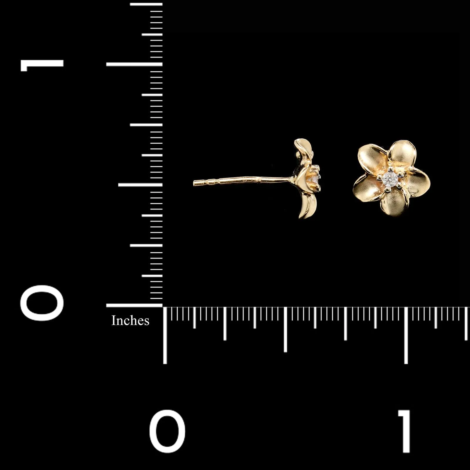 14K Yellow Gold Estate Diamond Flower Earrings