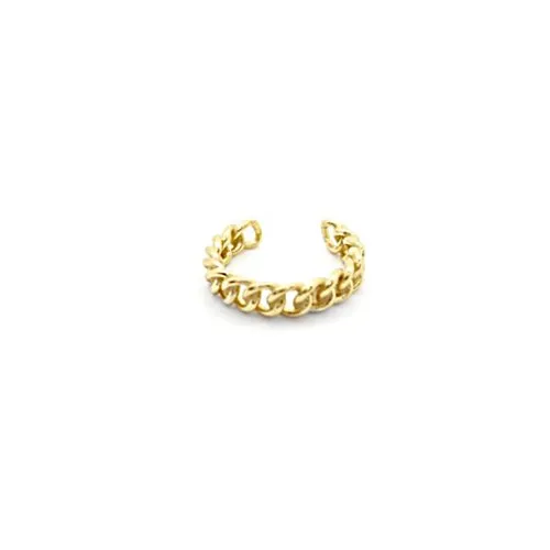 14K/925 Vermeil Curb Ear Cuff