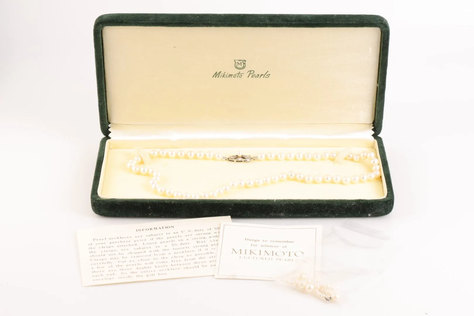 16.5" Mikimoto 925 Silver Pearl Necklace (18.56g.)