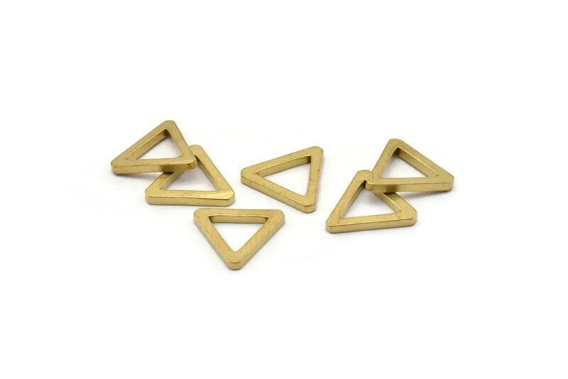 17mm Triangle Charm - 24 Raw Brass Triangle Charms (17x2mm) D0017