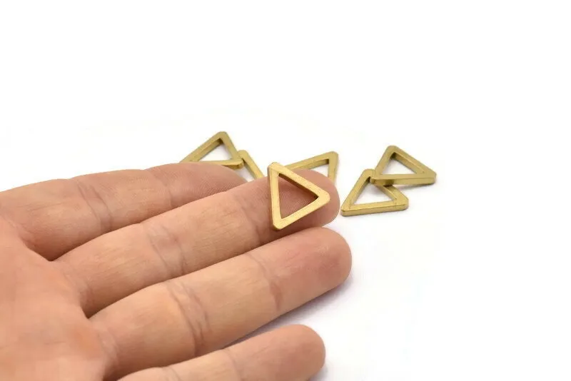 17mm Triangle Charm - 24 Raw Brass Triangle Charms (17x2mm) D0017