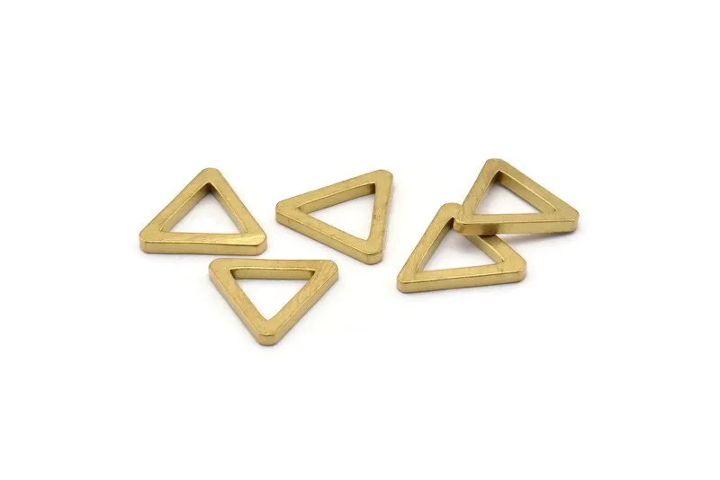 17mm Triangle Charm - 24 Raw Brass Triangle Charms (17x2mm) D0017