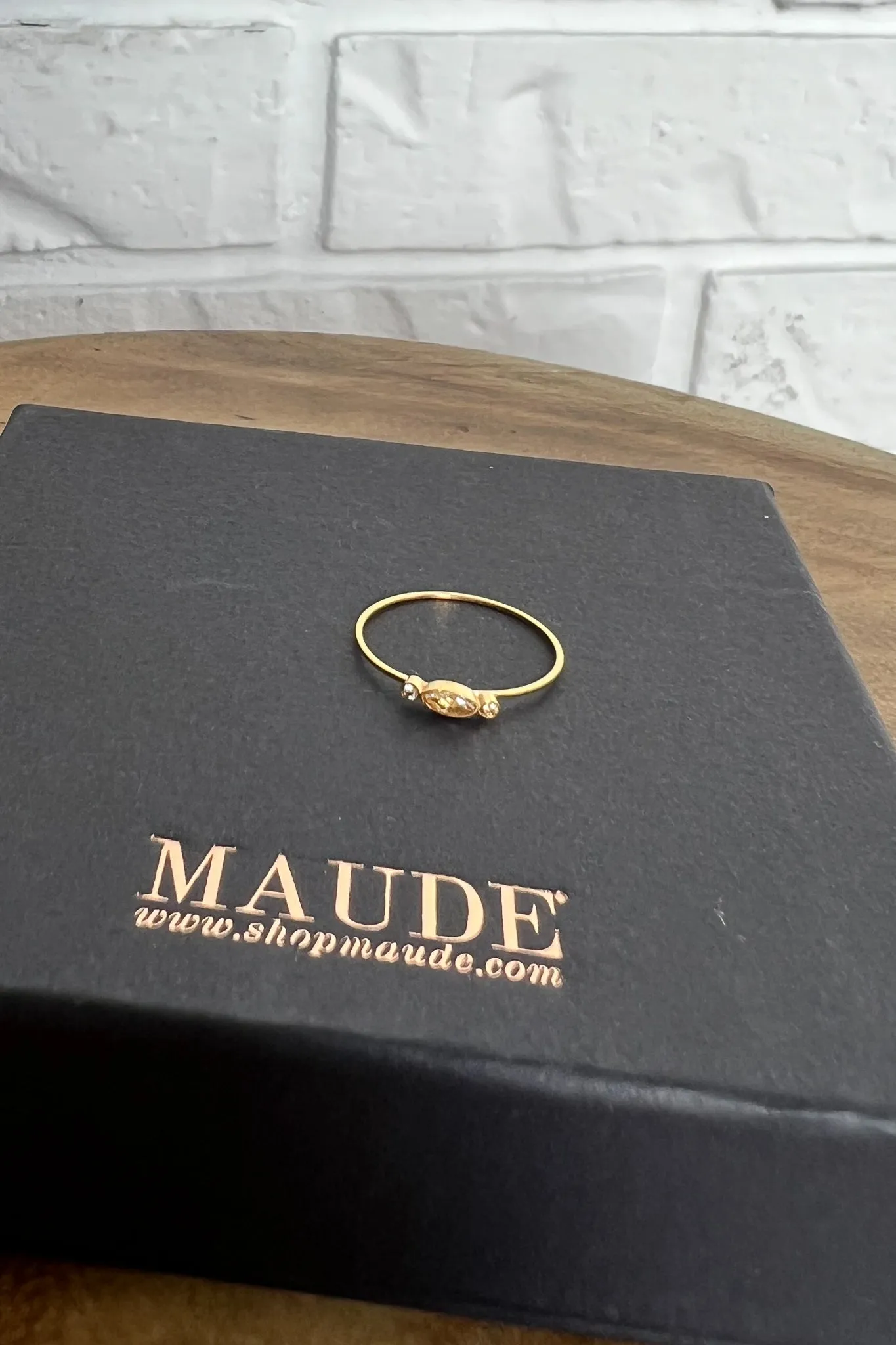 18K Dainty Three Stone Ring