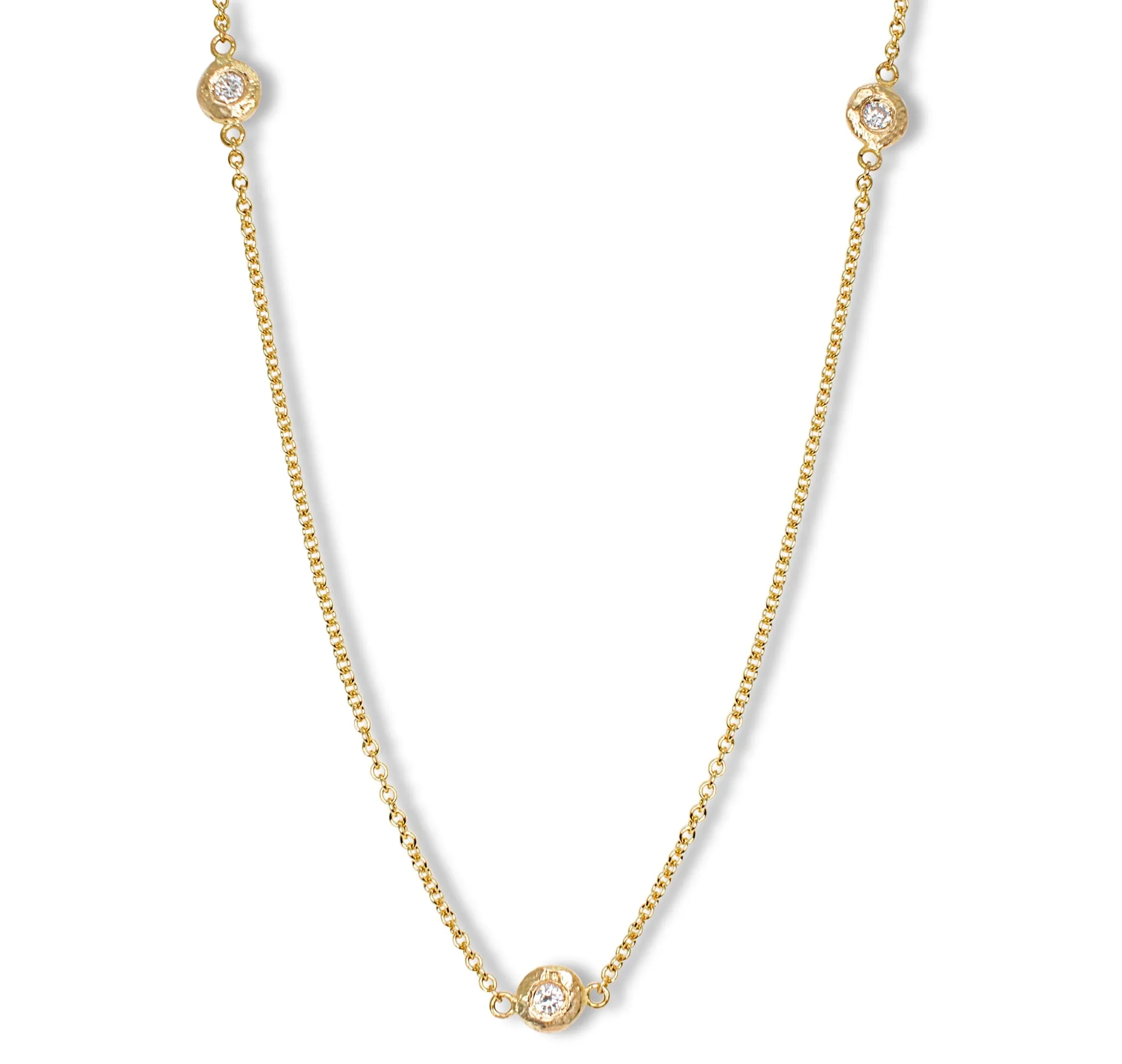 18K Diamonds by the Yard Necklace - 5 Diamonds