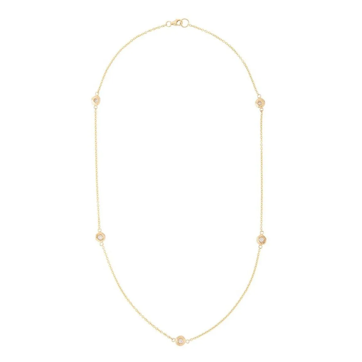 18K Diamonds by the Yard Necklace - 5 Diamonds