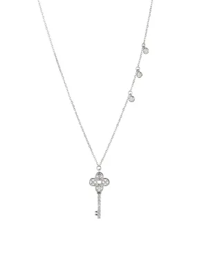 18K Gold Classic Key Diamond Necklace