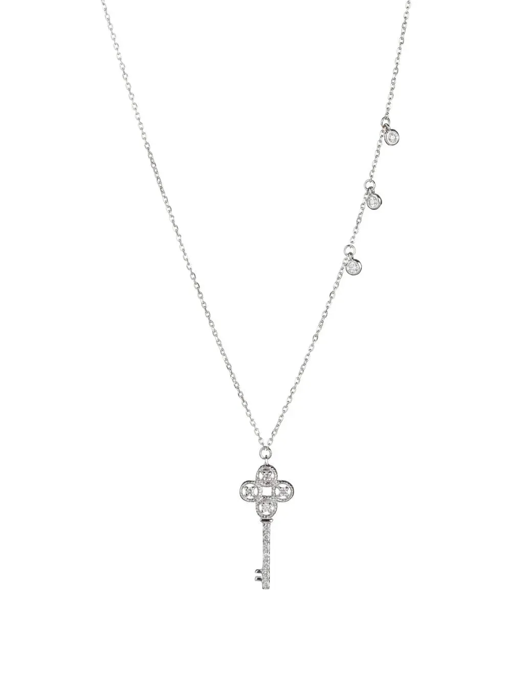 18K Gold Classic Key Diamond Necklace