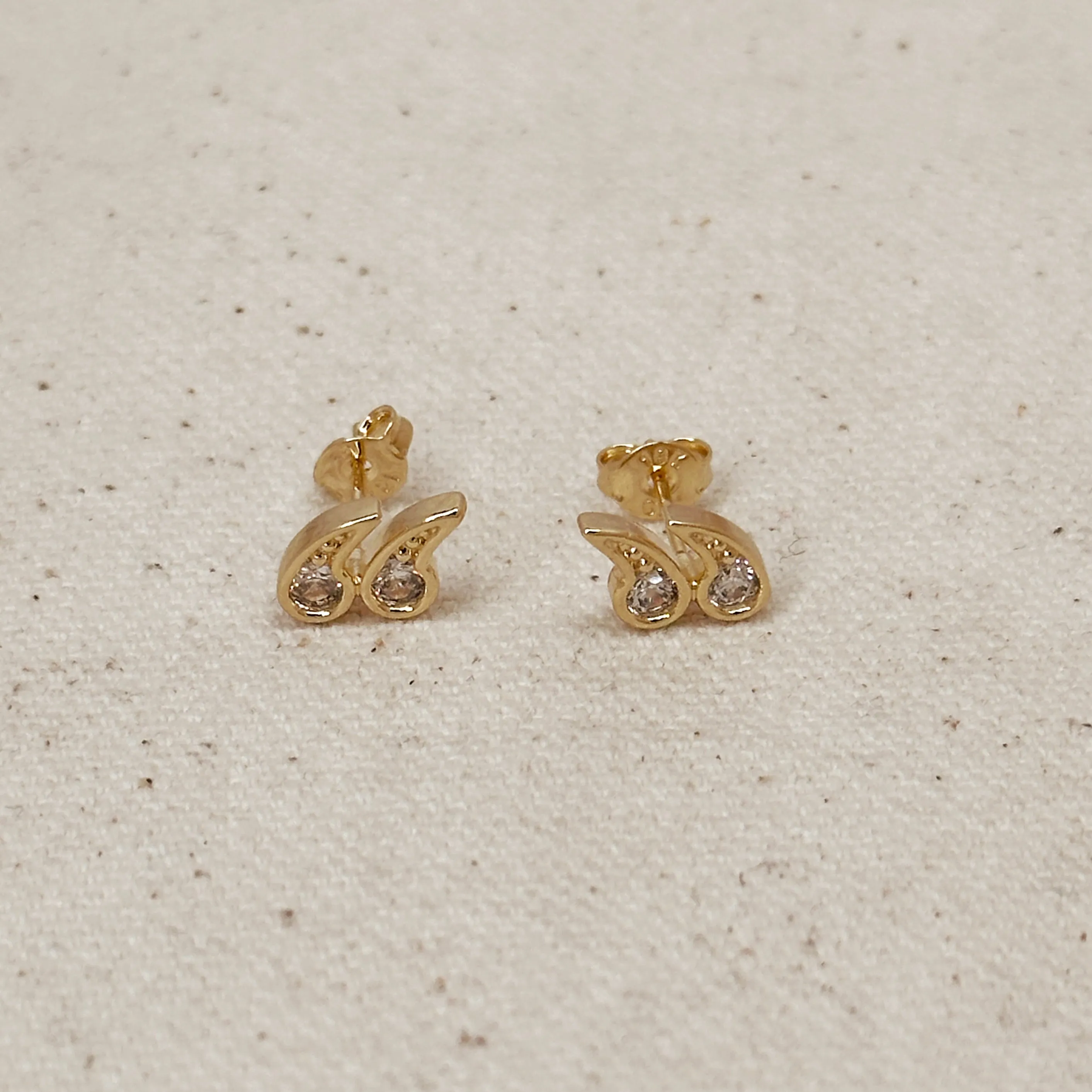 18k Gold Filled Mini CZ Stud Earrings