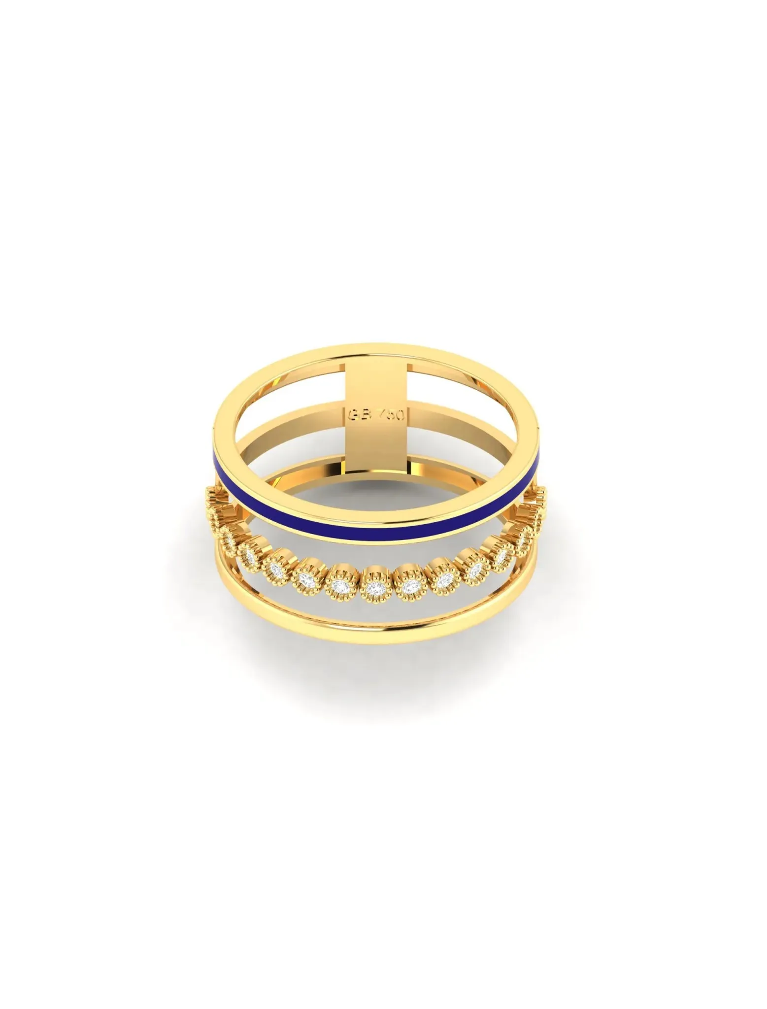 18K Gold Triple Layer Enamel Ring