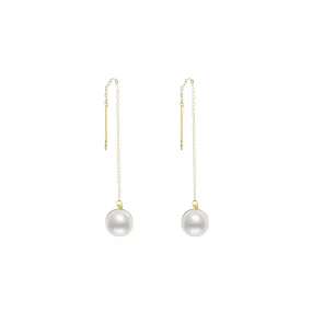 18k Solid Gold Elegant Freshwater Pearl Earrings KE00029