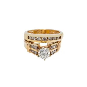 18K Yellow Gold & 1.01ct Diamond Ring (8gm)