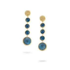 18K Yellow Gold & Topaz London Blue Topaz Drop Earrings OB901 TPL01