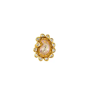 22K Antique Gold & Kundan Cocktail Ring (9.5gm)