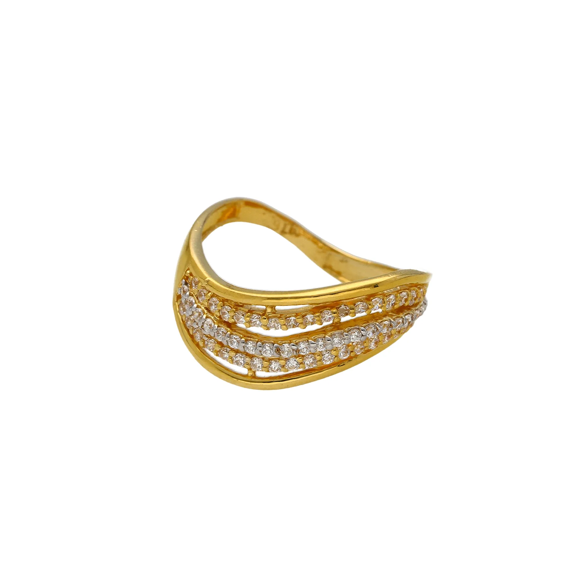 22K Yellow Gold & CZ Ring (4gm)