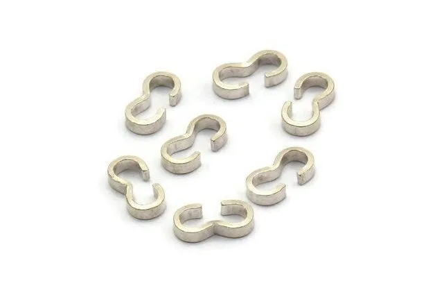 3 Shaped Connector, 24 Antique Silver Plated Brass Connectors, Findings (10x5x2mm) D0237--l016 F002