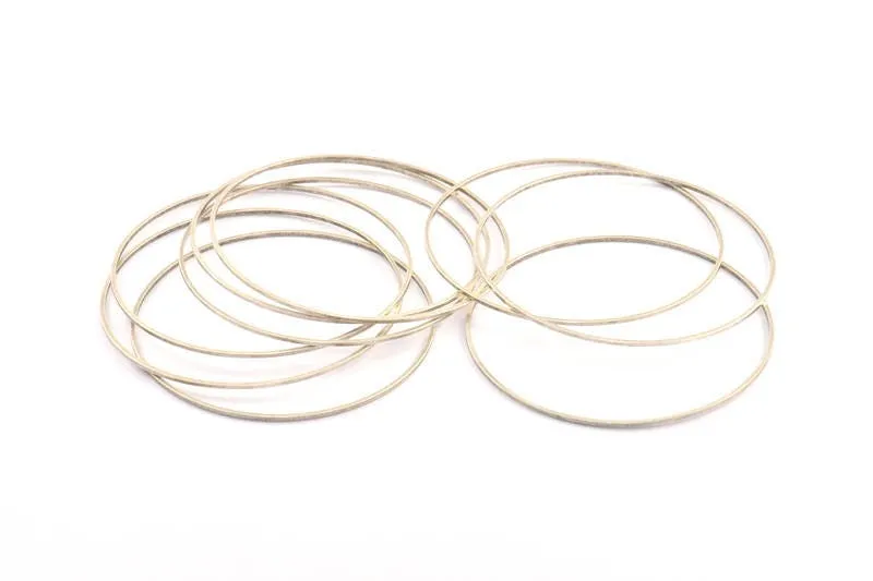 65mm Silver Rings - 8 Antique Silver Plated Circle Connectors (65x1x1mm) Bs 1104 H0855