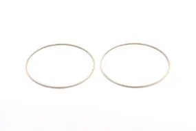 65mm Silver Rings - 8 Antique Silver Plated Circle Connectors (65x1x1mm) Bs 1104 H0855