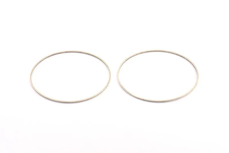 65mm Silver Rings - 8 Antique Silver Plated Circle Connectors (65x1x1mm) Bs 1104 H0855