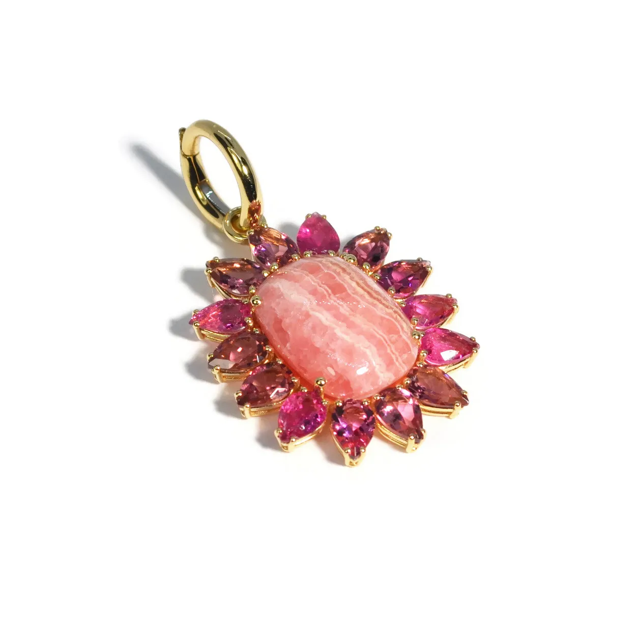 A & Furst - Sole - Pendant with Rhodochrosite and Pink Tourmaline, 18k Yellow Gold