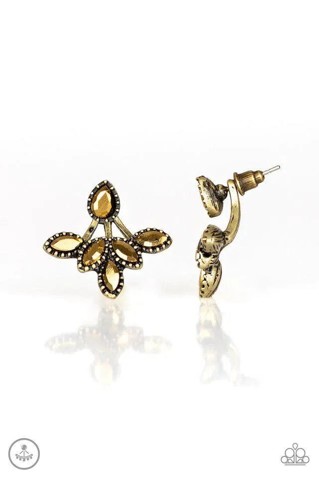 A Force To BEAM Reckoned With Brass Earrings - Paparazzi Accessories