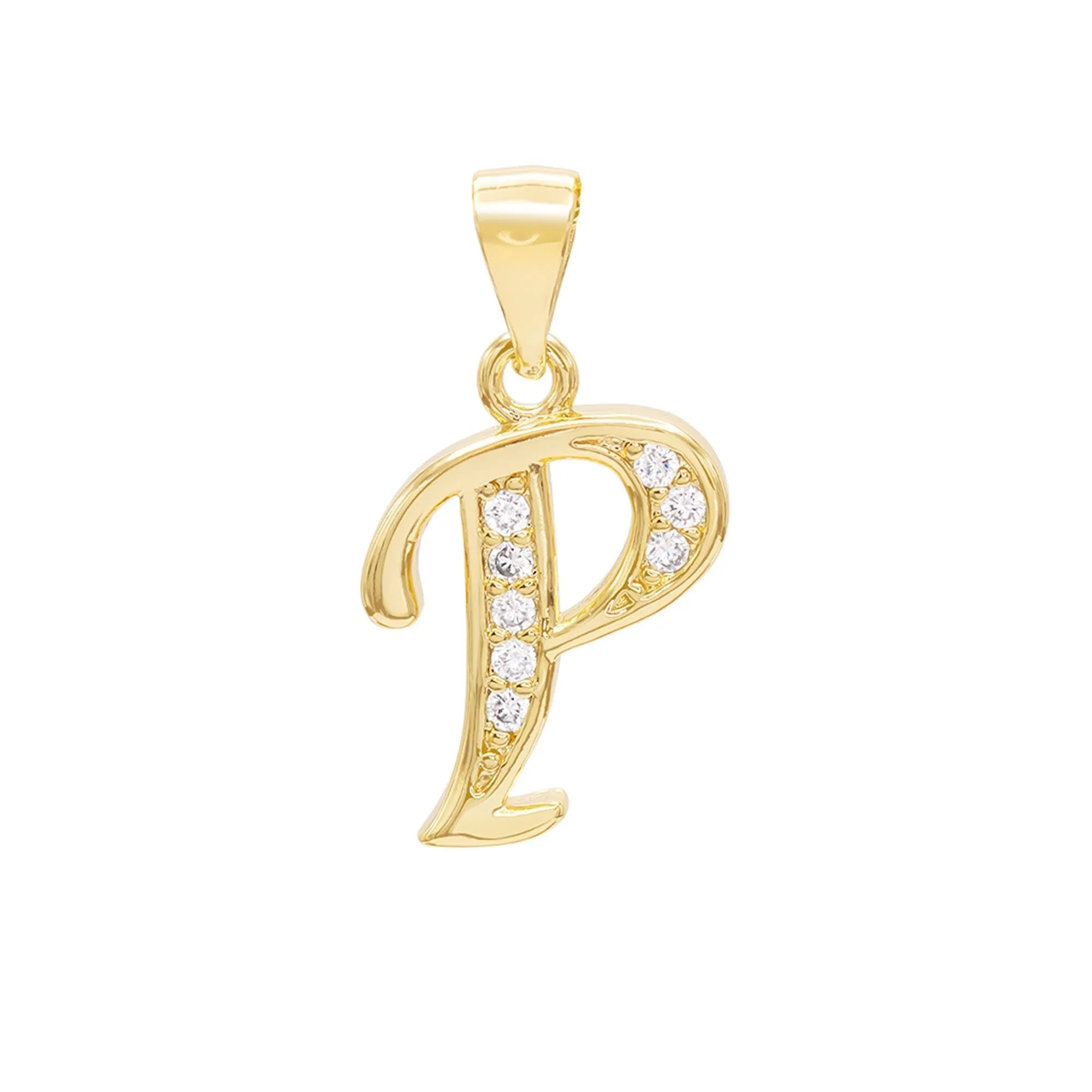 A-Z Initial Letter Pendant 14K Gold Filled Cubic Zirconia Figaro Chain Anklet 10" Set CZ Charm Foot Bracelet 2.4 mm Female Women Girl