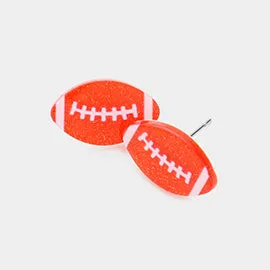 Acetate Football Stud Earring