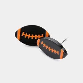 Acetate Football Stud Earring