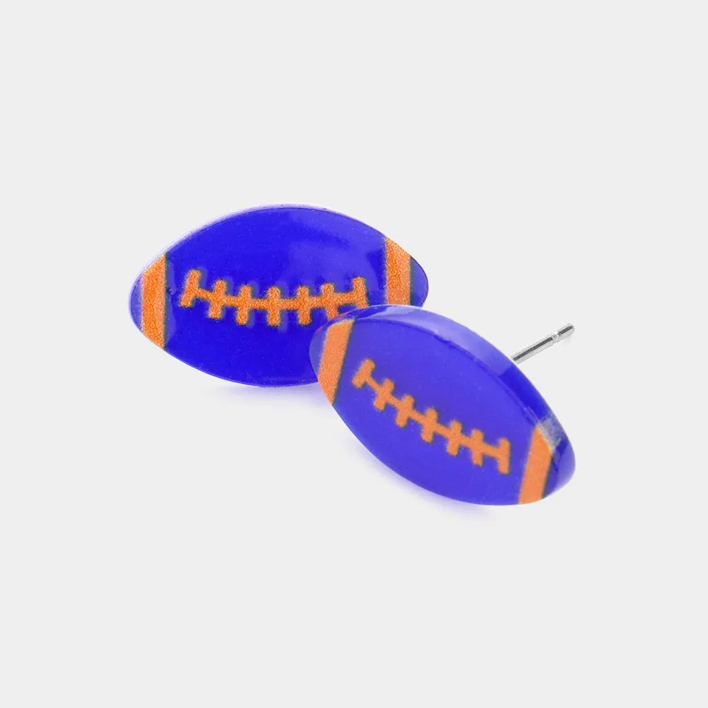 Acetate Football Stud Earring