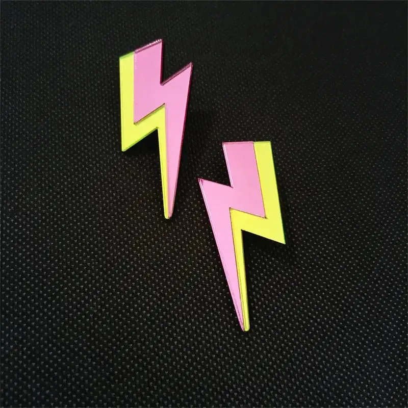 Aesthetic Glitter Lightning Acrylic Stud Earrings