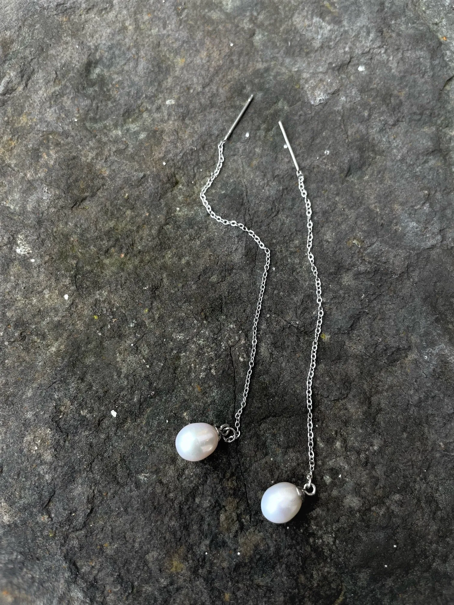 Alice Rose Jewellery - Dangly Pearl Earrings