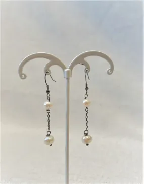 Alice Rose Jewellery - Drop 2 Pearl Earrings