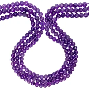 Amethyst 6mm Smooth Rounds Bead Strand