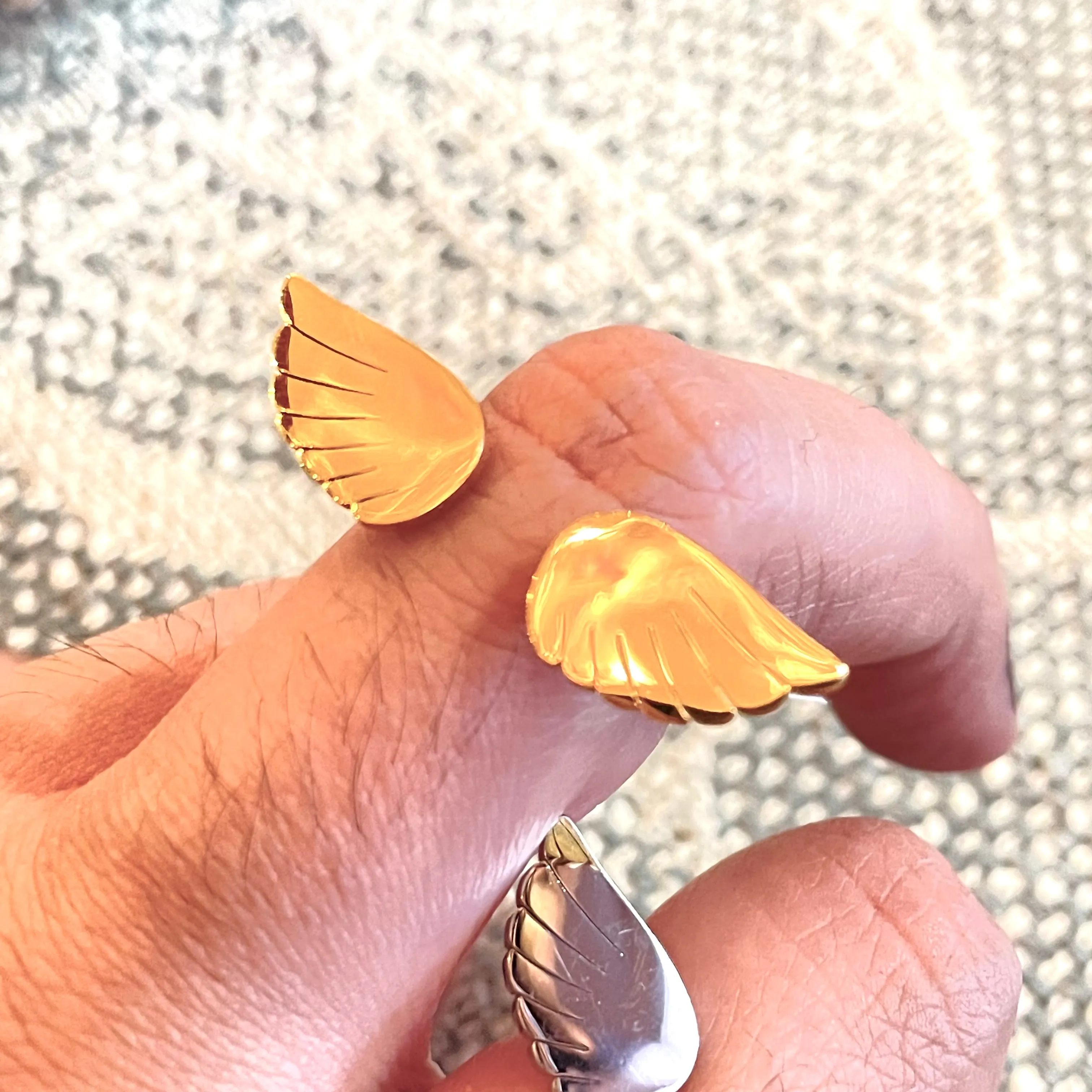 Adjustable Angel Wing Ring - Multiple Finishes Available